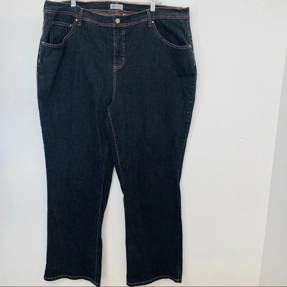 Denim Co Womans Jeans Size 26W  Black Straight Leg Cotton Blend Stretch Pockets - Picture 1 of 7